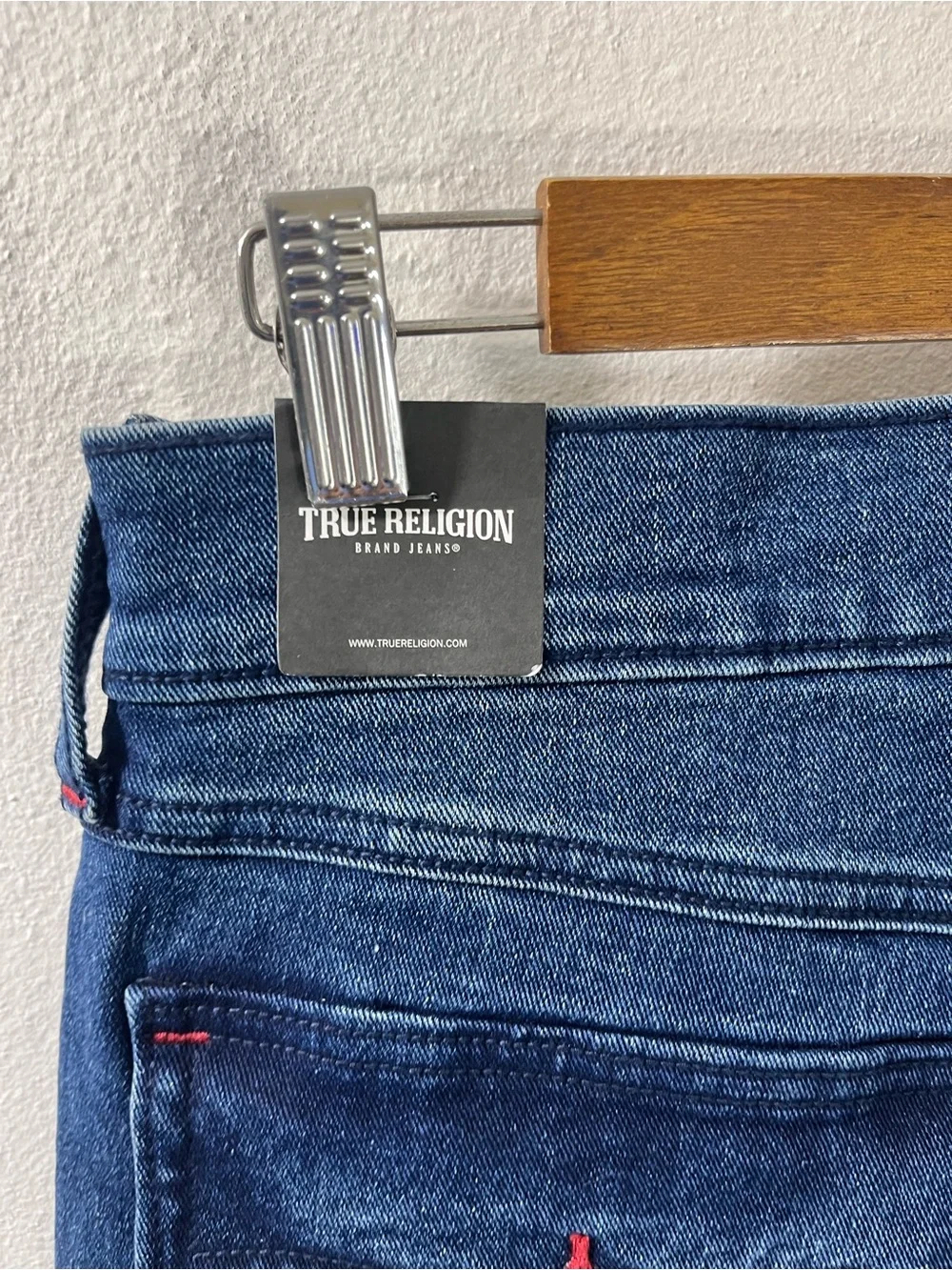 True Religion Ricky SN Flap Straight Jeans Men's 32x34 Dark Shivering Wash NWT